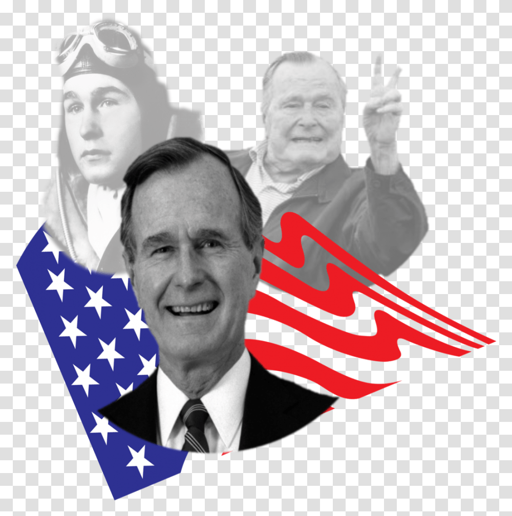 George Hw Bush, Person, Tie, Accessories, Flag Transparent Png