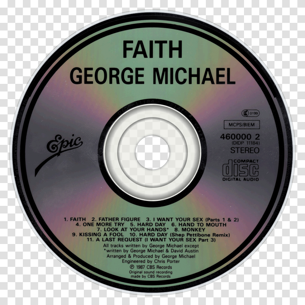 George Michael Faith Cover Cd, Disk, Dvd Transparent Png