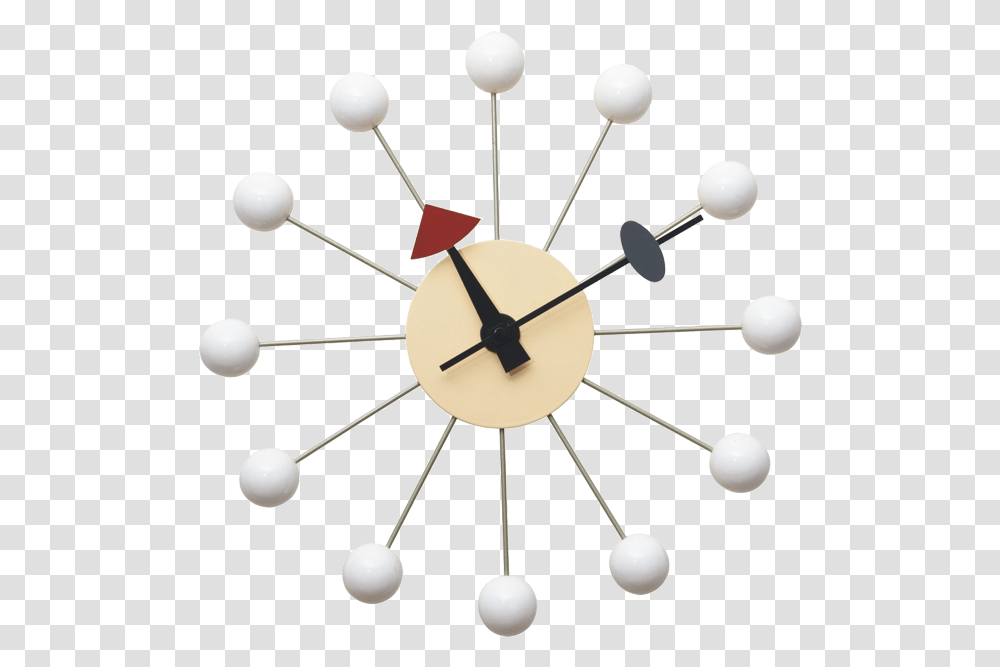 George Nelson Ball Clock Wall Clock White Ball Clock, Analog Clock, Chandelier, Lamp Transparent Png