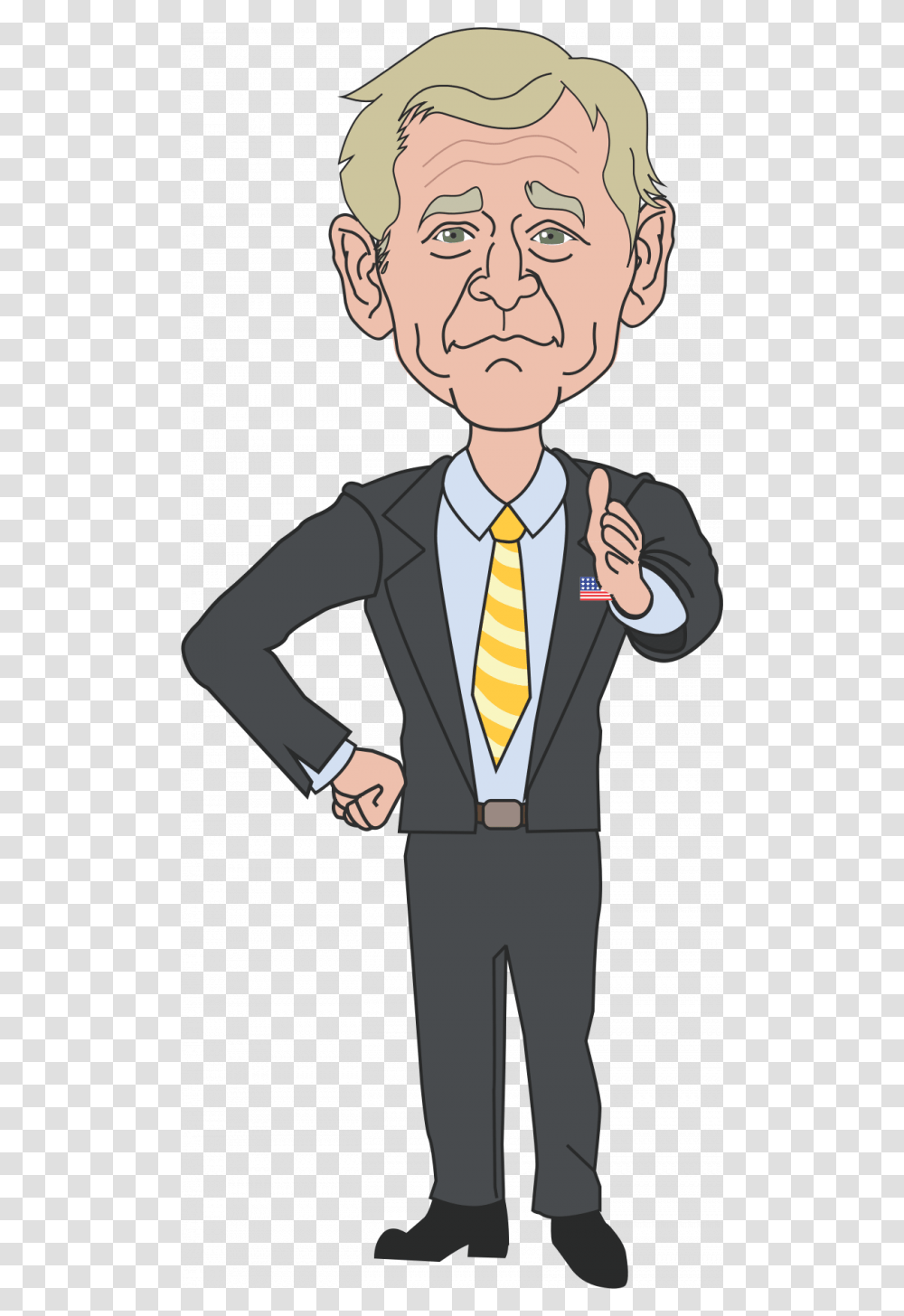 George W Bush Animated, Tie, Accessories, Suit Transparent Png