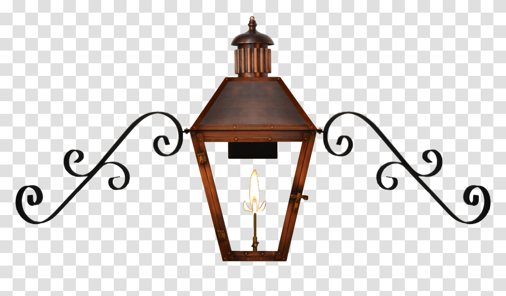 Georgetown Wall Gas Lantern With Dual Scroll Mustache, Lamp, Light Fixture, Lampshade Transparent Png