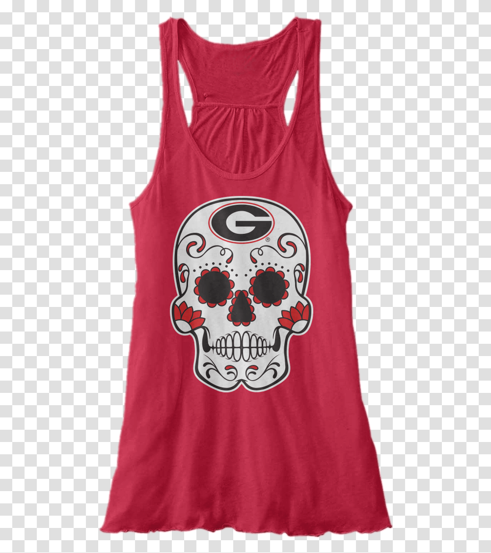 Georgia Bulldog Sugar Skull, Apparel, Tank Top, Shirt Transparent Png