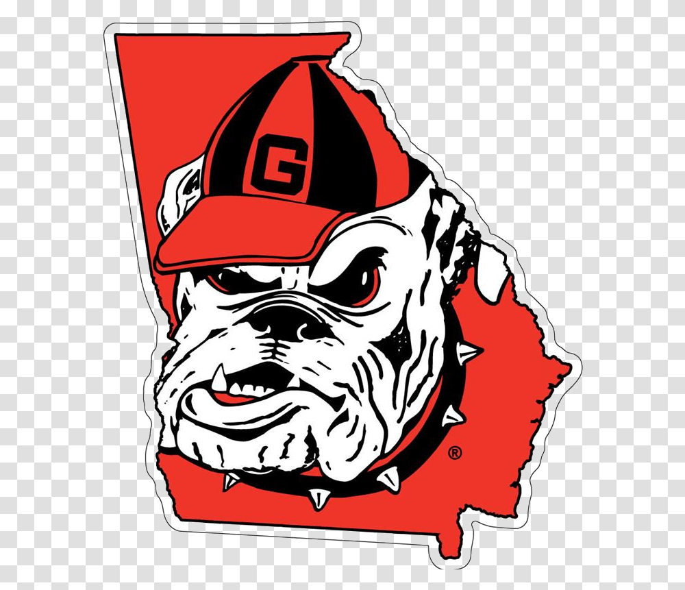 Georgia Bulldog Uga Bulldogs State With Logo Decal Georgia Bulldogs State Logo, Label, Person, Human Transparent Png