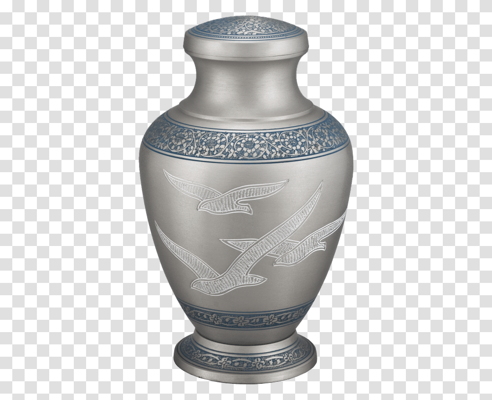 Georgia Cremation Silver With Doves Urn Silver With Doves Urn, Porcelain, Pottery, Jar Transparent Png