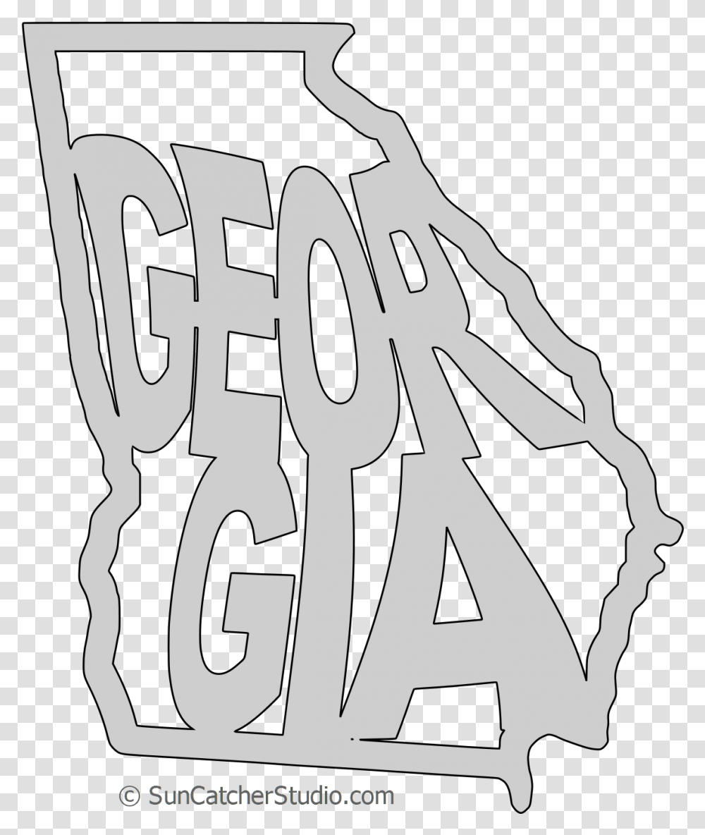 Georgia Map Shape Text Outline Scalable Vector Graphic Svg Outline Of Georgia, Alphabet, Stencil, Poster Transparent Png