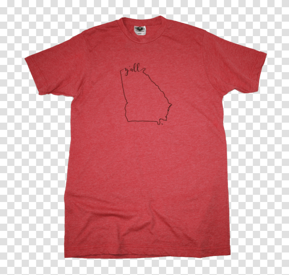 Georgia Red Tee Calligraphy Outline Yall My State Threads, Apparel, T-Shirt, Sleeve Transparent Png