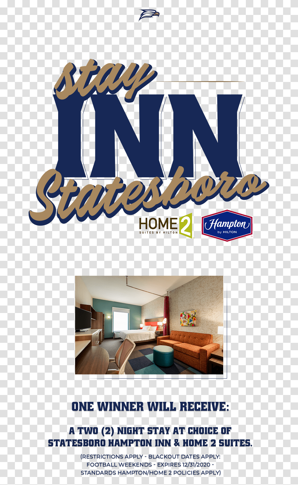 Georgia Southern Hampton Inn Basketball 2020 Home2 Suites By Hilton, Furniture, Living Room, Indoors, Couch Transparent Png