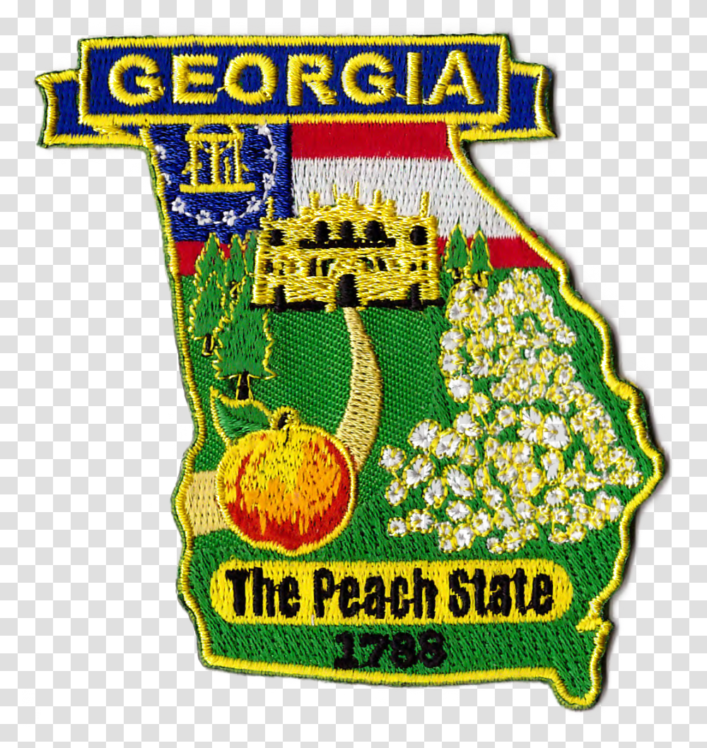 Georgia State Map Patch Emblem, Logo, Trademark, Badge Transparent Png