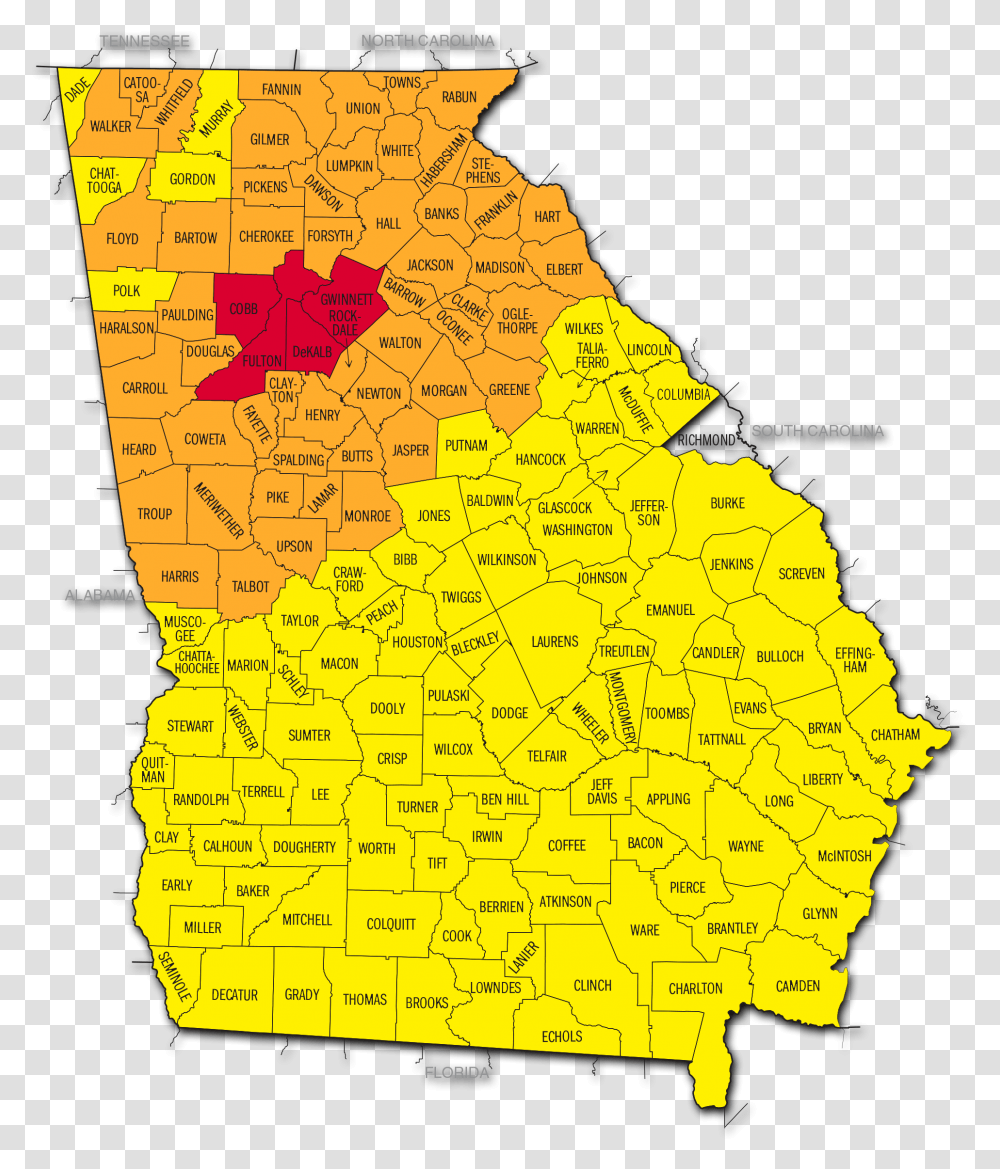 Georgia State Radon Map Map Of State Swat, Diagram, Plot, Atlas Transparent Png