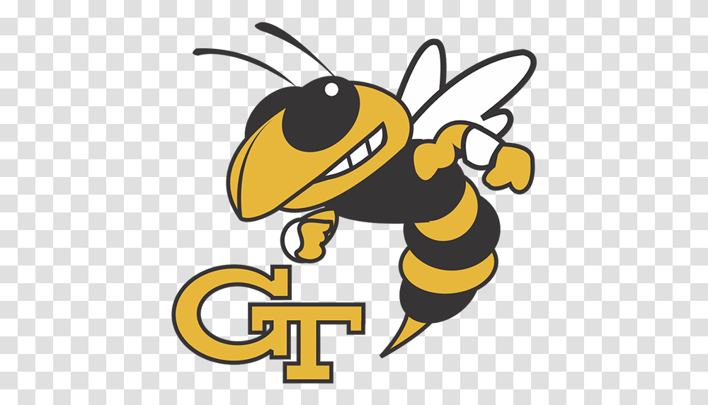 Georgia Tech Yellow Jackets Logo, Honey Bee, Insect, Invertebrate, Animal Transparent Png