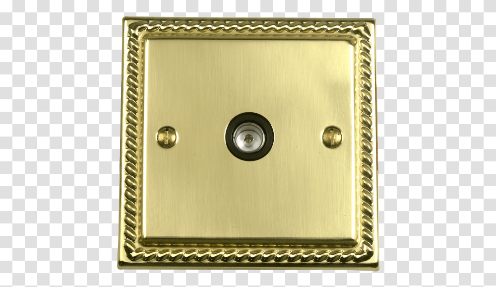 Georgian Rope Border Tv Aerial Socket Plate Solid, Electrical Device, Switch, Gold, Cooktop Transparent Png