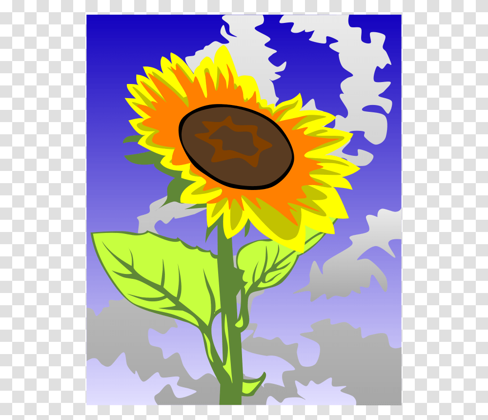 Gerald G Sunflower, Nature, Plant, Blossom, Painting Transparent Png