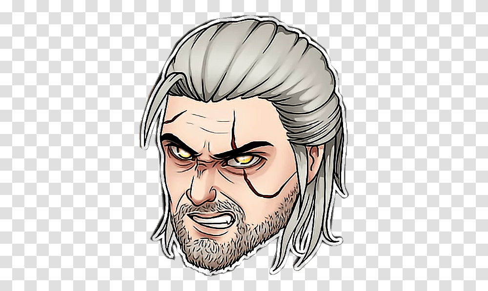 Geralt Of Rivia Witcher Pics For Whatsapp, Face, Person, Drawing, Art Transparent Png