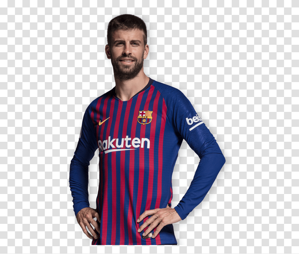 Gerard Pique Fc Barcelona Shirt 2020, Apparel, Sleeve, Person Transparent Png