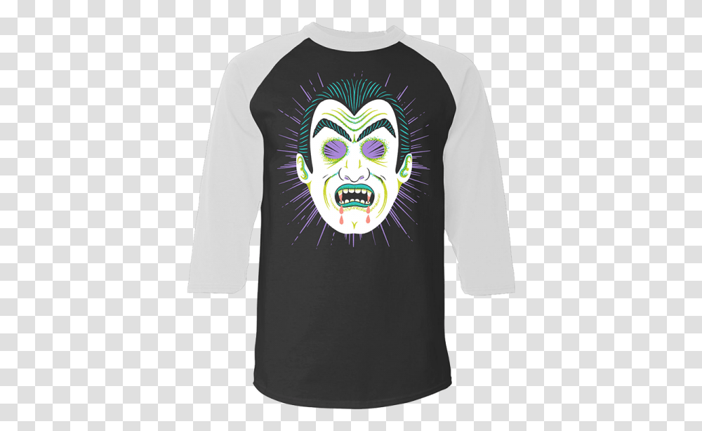 Gerard Way Vampire Mask Raglan Long Sleeve, Clothing, Apparel, Shirt, T-Shirt Transparent Png