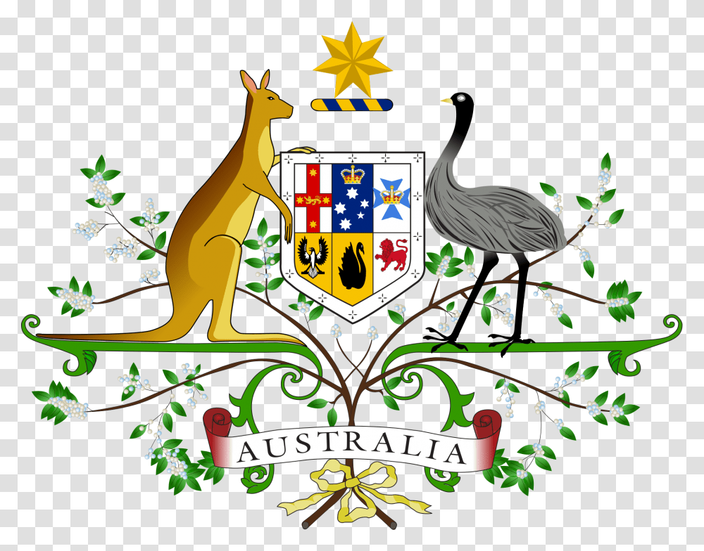 Gerb Australia Star Usa Coat National Arms Clipart Coat Of Arm Australia, Bird, Animal, Mammal Transparent Png