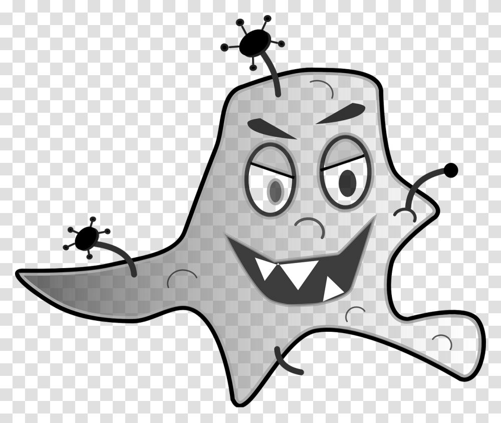 Germ Virus Amoeba Cell Microorganism Cartoon Germ, Label, Stencil, Drawing Transparent Png