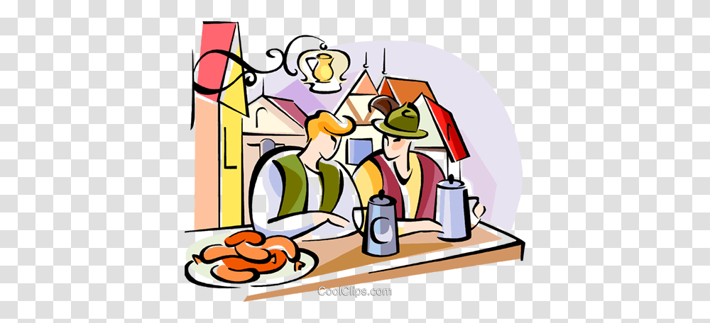 German Oktoberfest Pub Scene Royalty Free Vector Clip Art, Person, Washing, Outdoors, Drawing Transparent Png