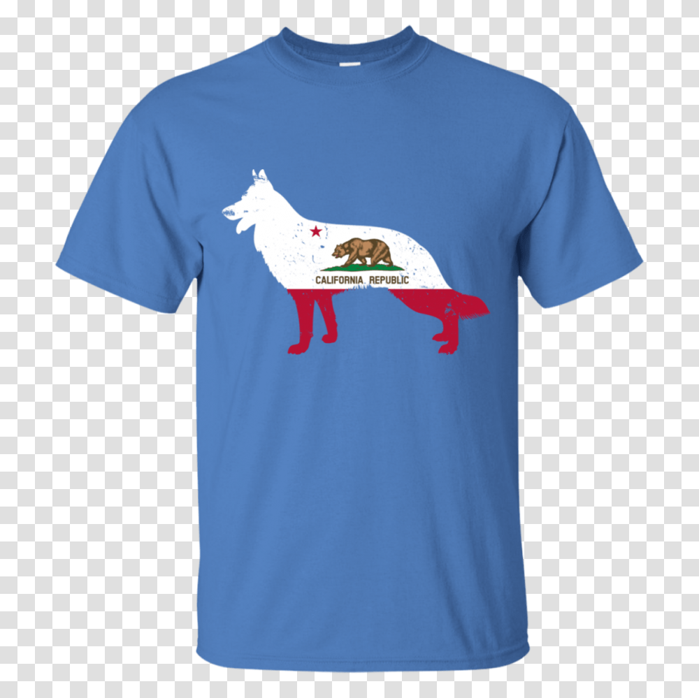 German Shepherd California Flag Ultra Cotton T Shirt, Apparel, T-Shirt Transparent Png