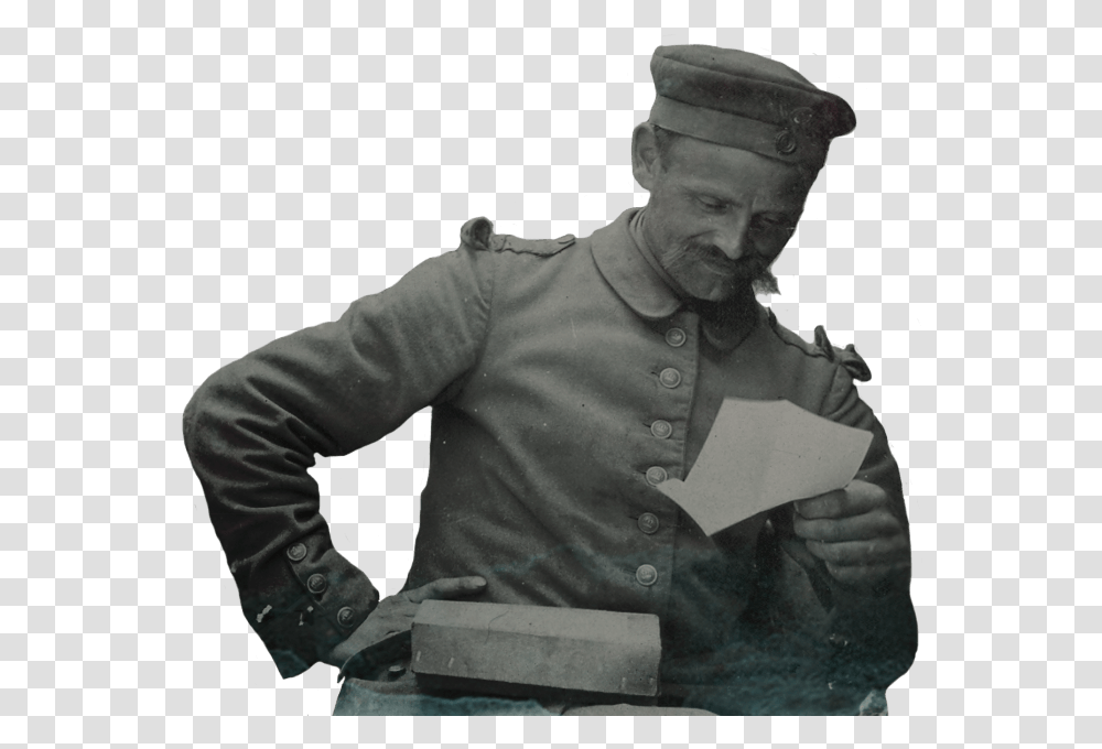 German Soldier Reading A Letter Germansoldier, Person, Human, Finger, Chef Transparent Png