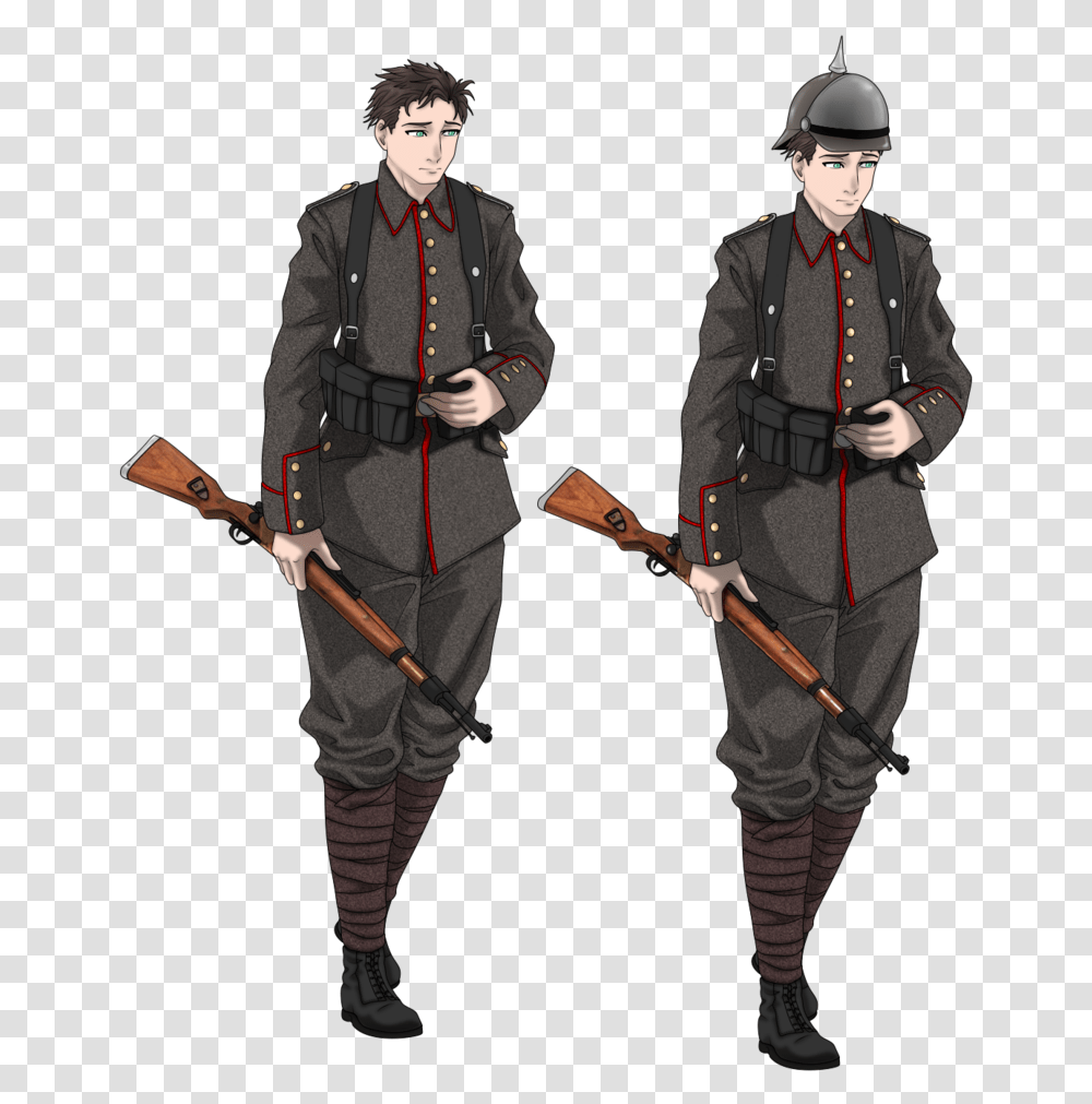 German Ww1 Soldier Anime, Person, Costume, Weapon Transparent Png