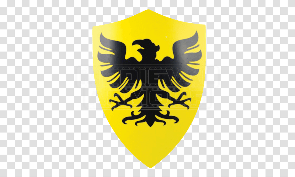 Germanic Eagle Medieval Shield Black And Yellow Shield, Armor, Symbol, Logo, Trademark Transparent Png