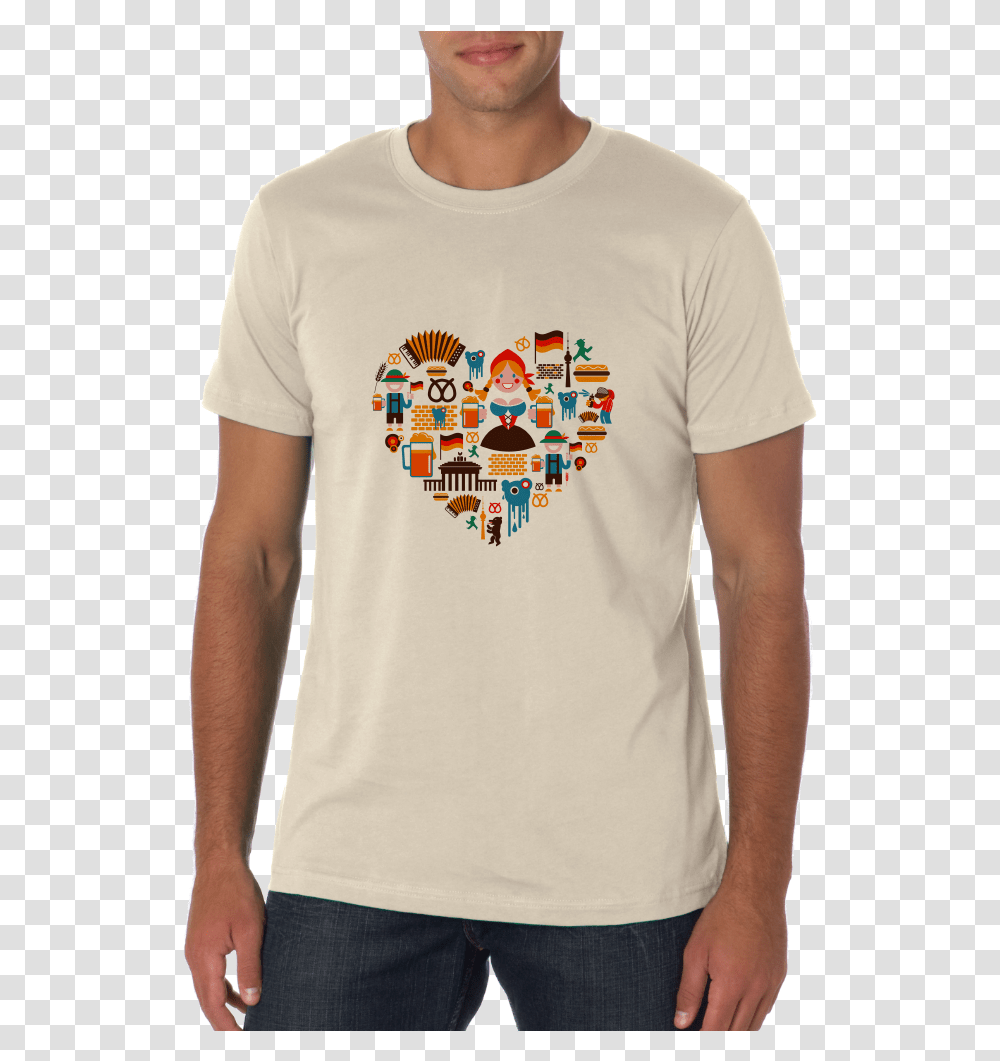 Germany Icon Heart German Love Pride Heritage Icons Cute Unisex, Clothing, Apparel, T-Shirt, Person Transparent Png