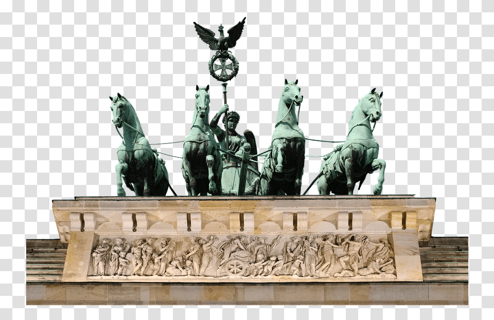 Germany The Brandenburg Gate Monument Berlin Puerta De Brandenburgo Detalles, Sculpture, Statue, Horse Transparent Png