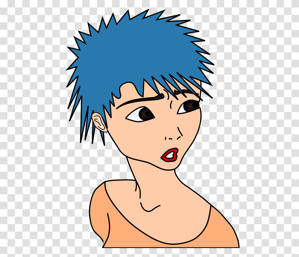 Gesicht Blue Hair, Comics, Book, Poster, Advertisement Transparent Png