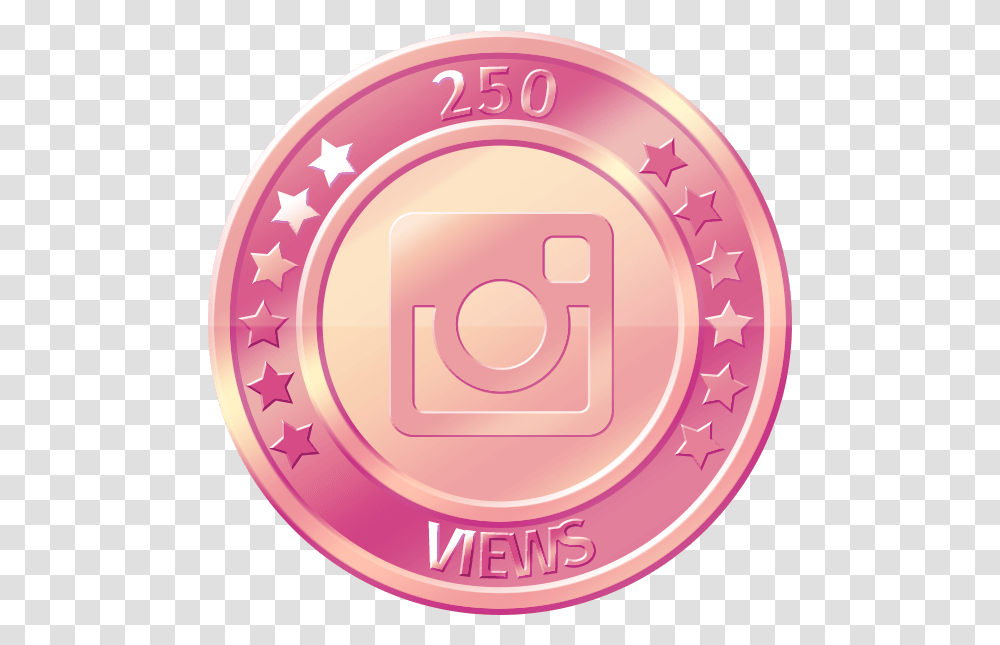 Get 250 Instagram Views 250 Followers Facebook, Logo, Trademark, Coin Transparent Png