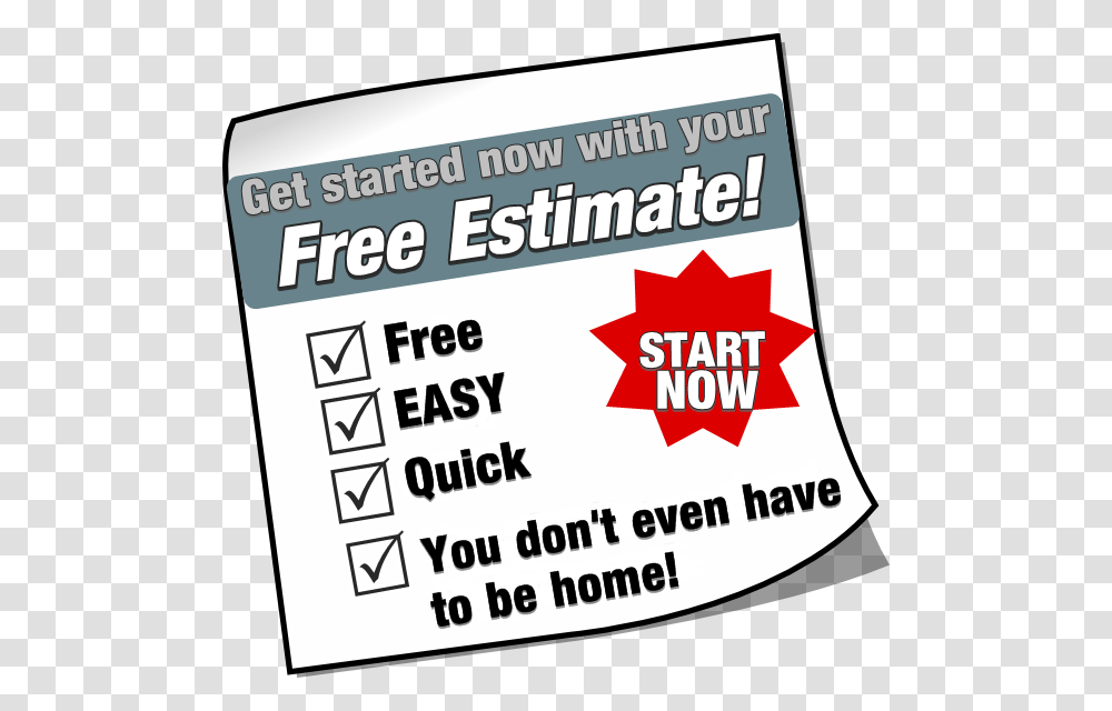 Get A Free Estimate Contact Us For A Free Estimate, Label, Id Cards, Document Transparent Png