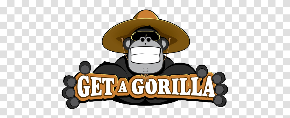 Get A Gorilla Domestic & Commercial Yard Maintenance Service Logo Gorulla, Clothing, Apparel, Hat, Sun Hat Transparent Png