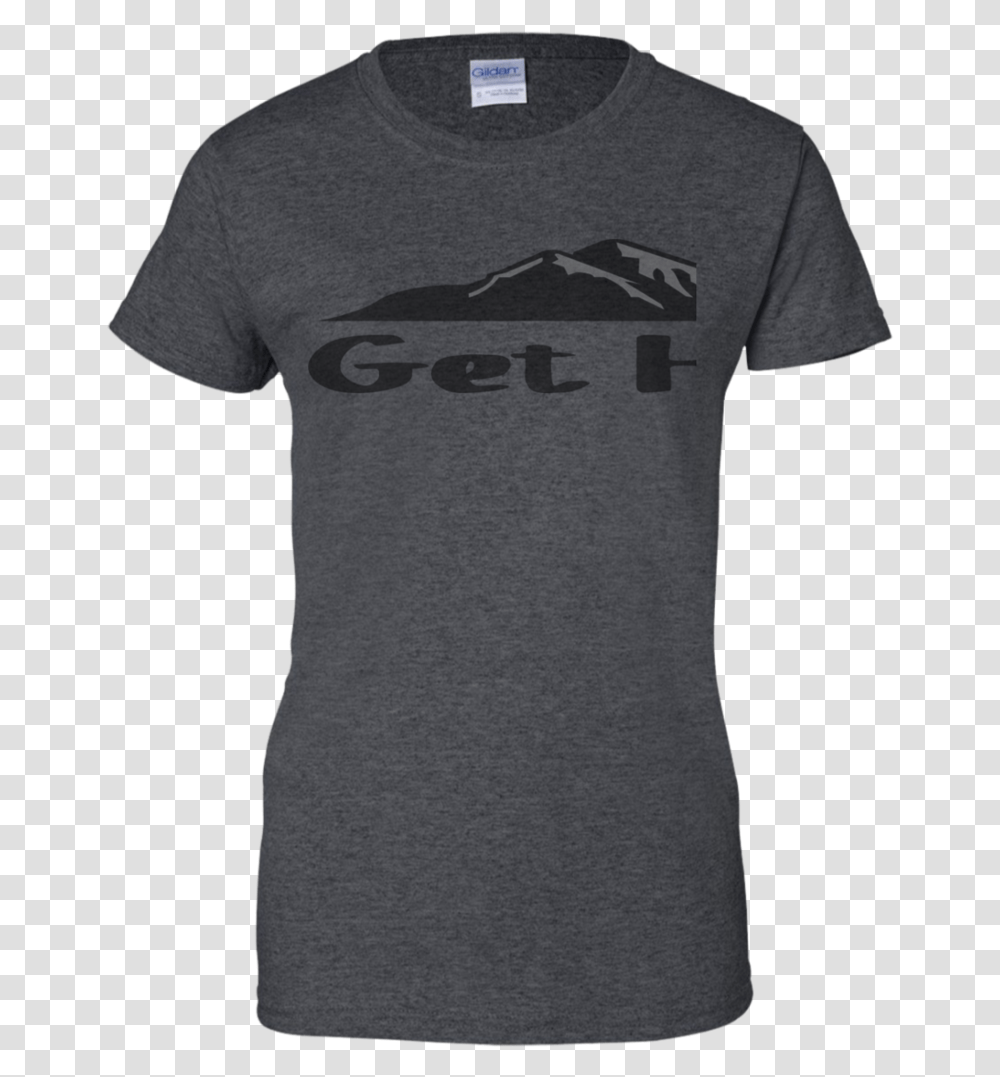 Get Higher Mountain Silhouette Hiking Outdoor Trails T Shirt, Apparel, T-Shirt Transparent Png