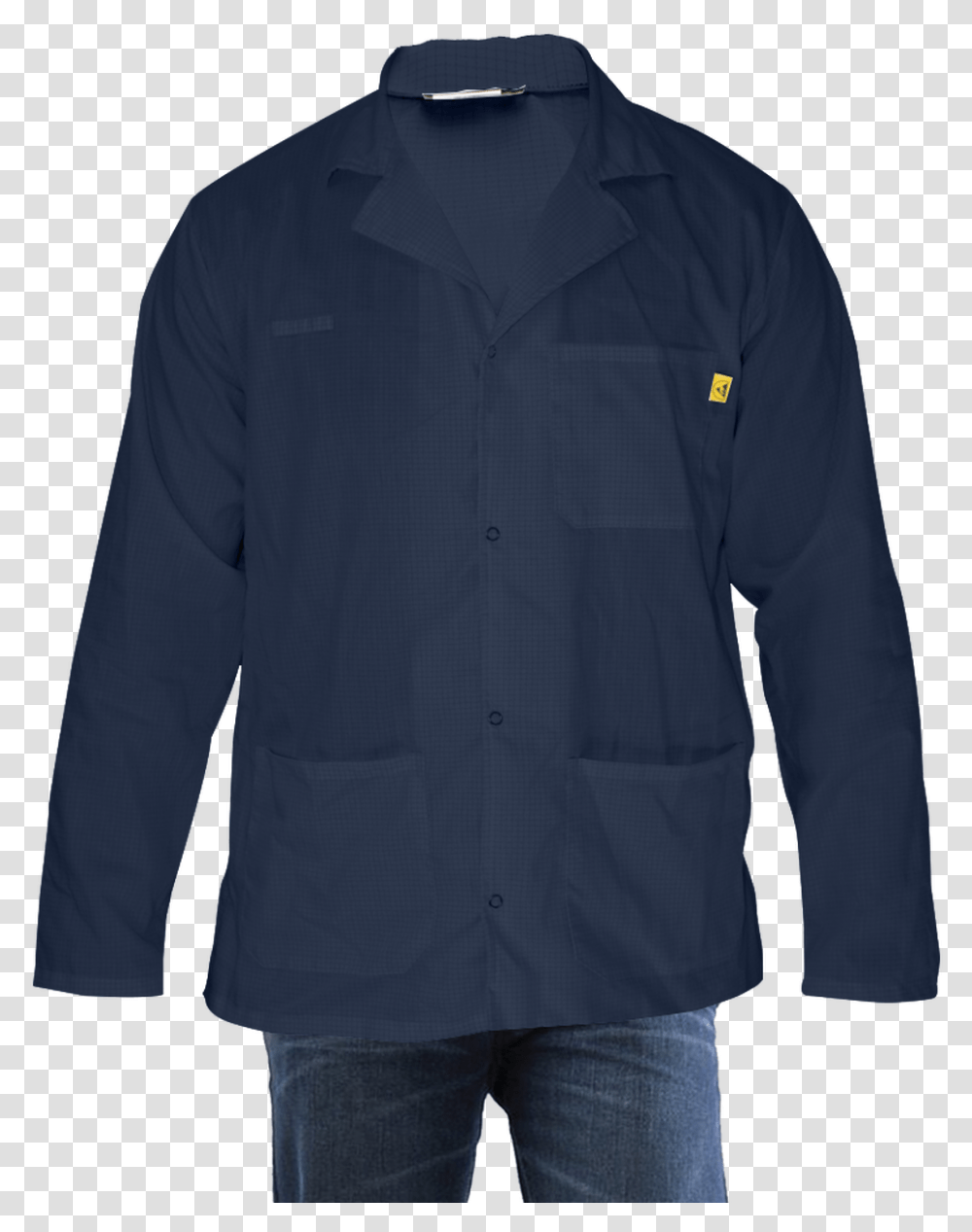 Get Lightweight Esd Lab Coats Snap Cuff Blue Ea Chubasquero Rasan, Sleeve, Long Sleeve, Shirt Transparent Png