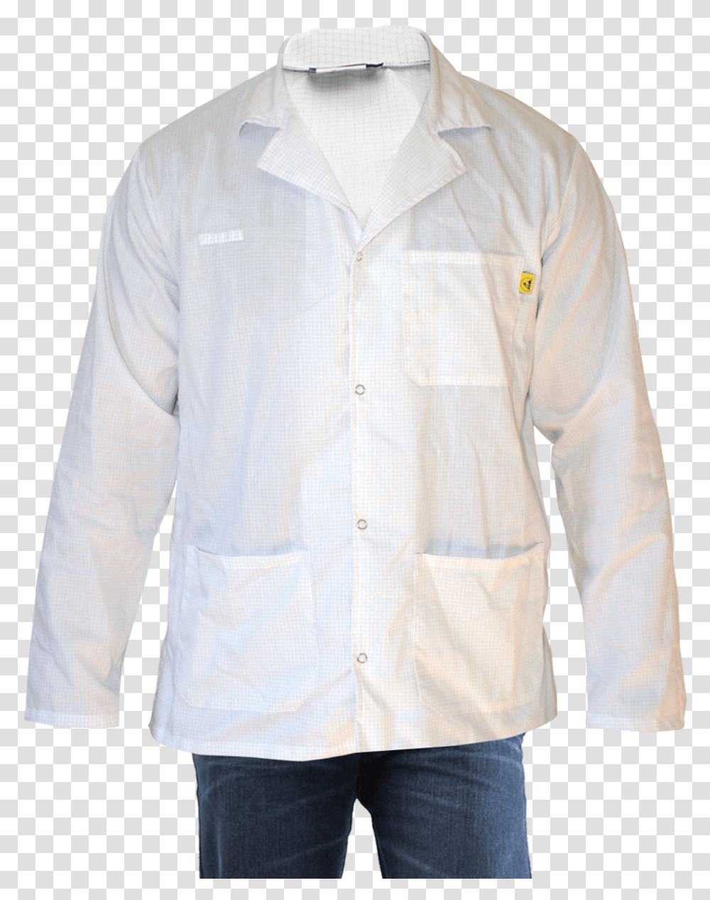 Get Lightweight Esd Lab Coats Snap Cuff White Ea Pocket, Apparel, Shirt, Dress Shirt Transparent Png