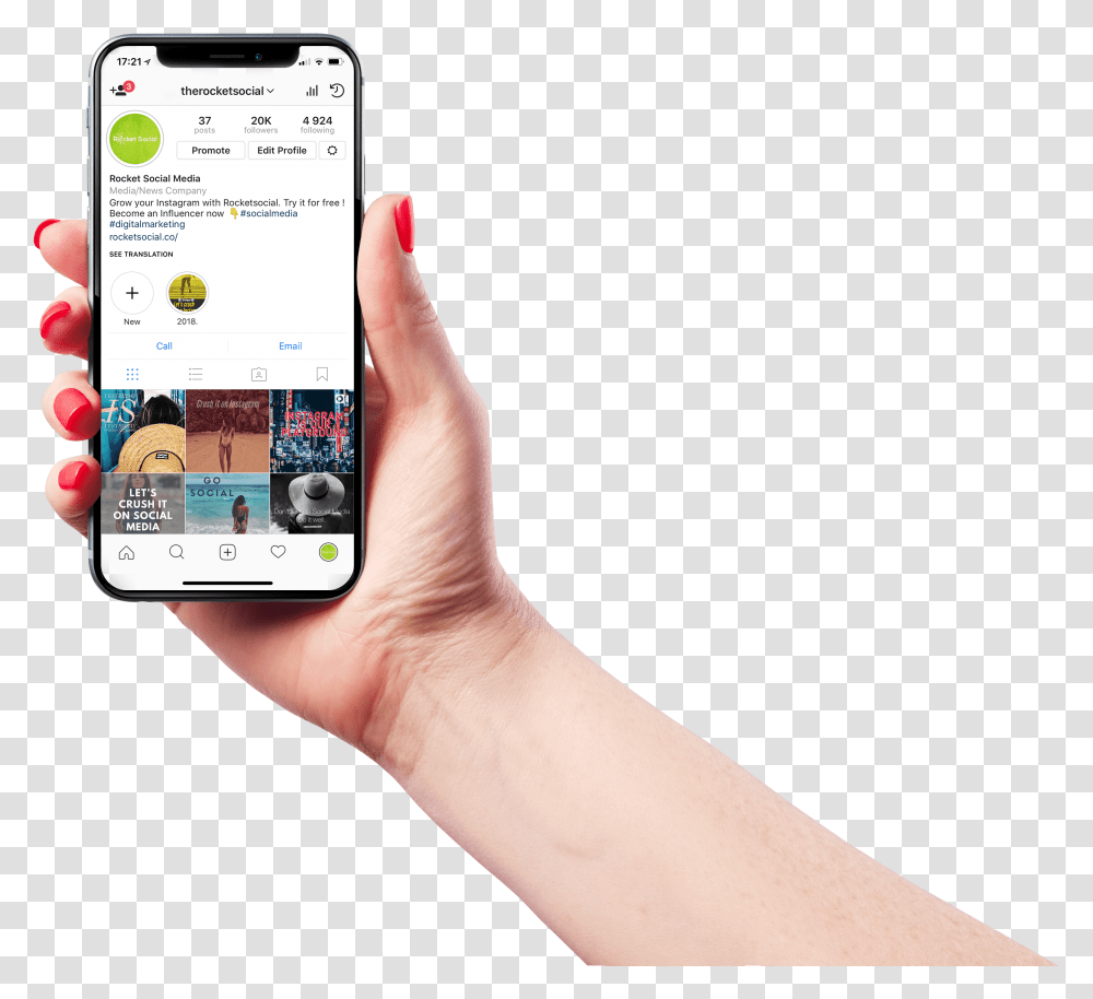 Get More Instagram Followers, Person, Human, Mobile Phone, Electronics Transparent Png