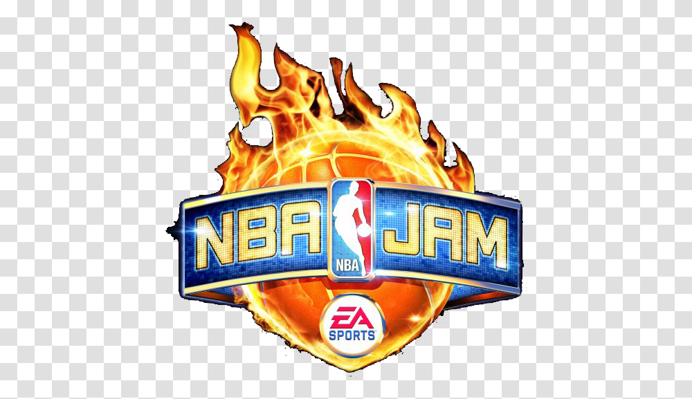 Get Nba Jam For Ios Free Cheats Nba Jam Wii Logo, Bonfire, Flame, Gambling, Game Transparent Png