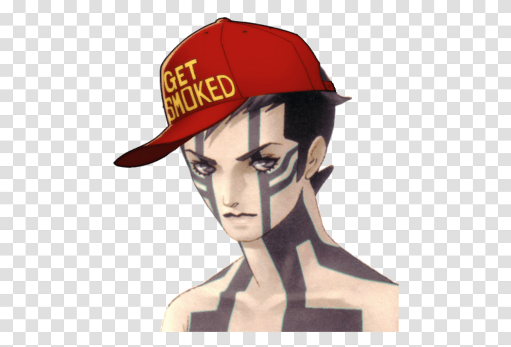 Get Smoked Hat Persona 5 Image With Demi Fiend Hat, Clothing, Apparel, Human, Helmet Transparent Png