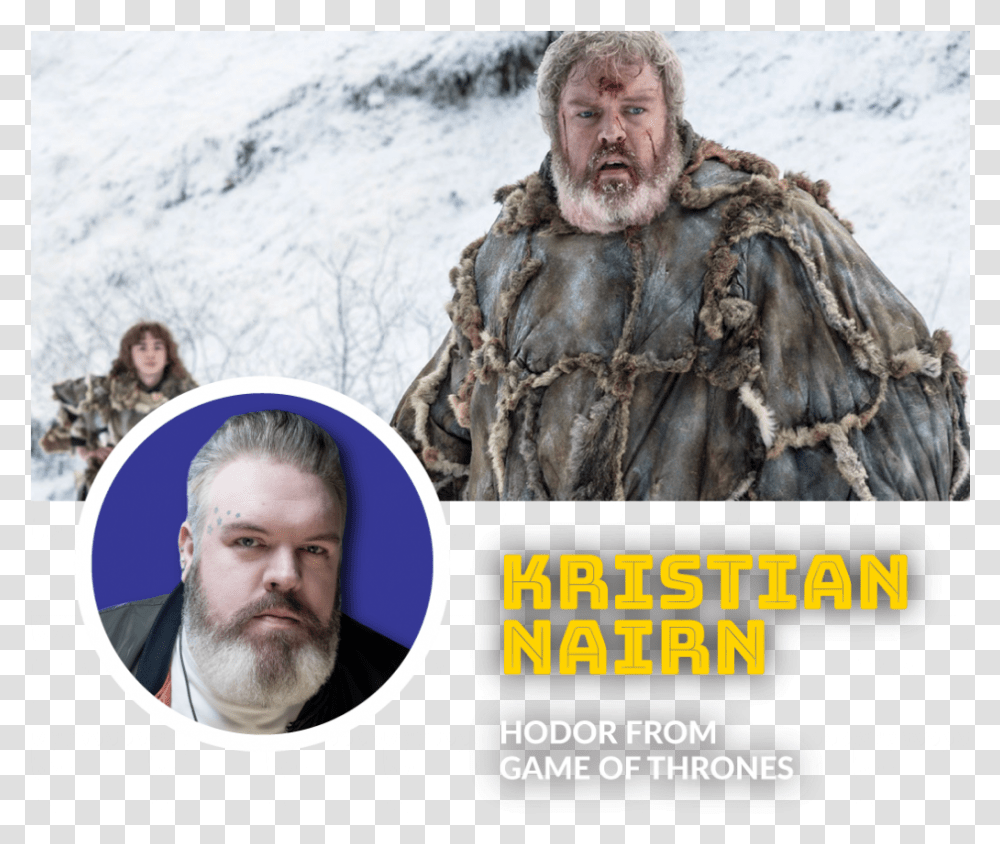 Get To Know Kristian Nairn, Person, Face, Beard, Head Transparent Png