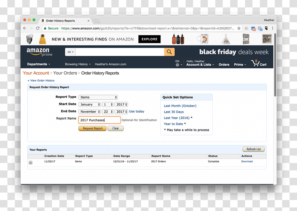 Get Your Amazon Order Line Item Details Into A Google Export Orders From Amazon To Excel, File, Webpage Transparent Png