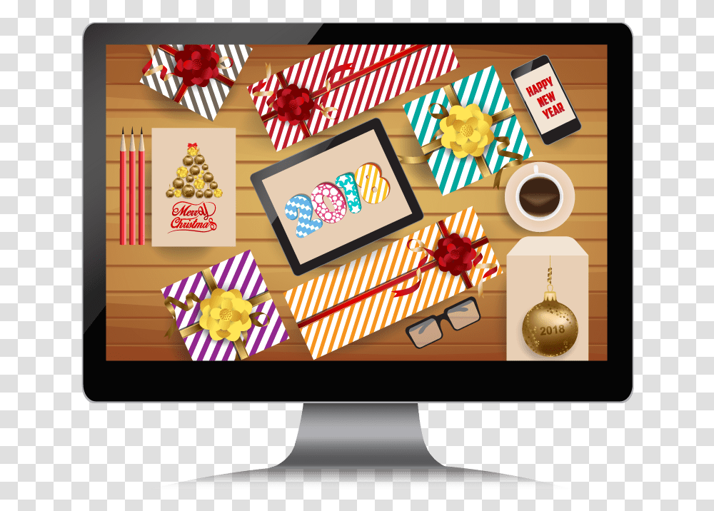 Get Your Christmas Computer Up To Speed Led Backlit Lcd Display, Label, Monitor, Screen Transparent Png