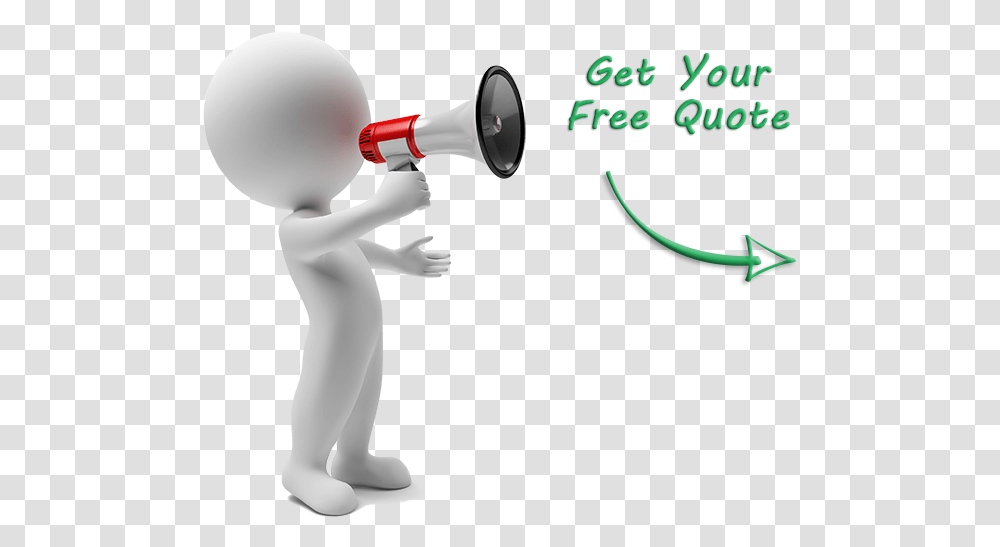Get Your Free Quote 3d Small People Arrow Stick Figure With Megaphone, Horn, Brass Section, Musical Instrument, Person Transparent Png