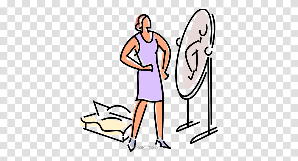 Getting Dressed Royalty Free Vector Clip Art Illustration, Female, Word Transparent Png