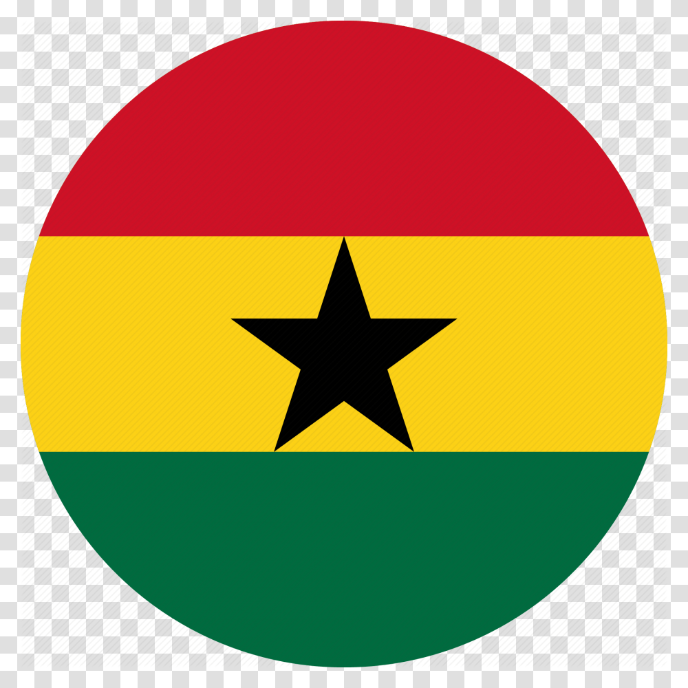 Ghana Flag Circle, Star Symbol Transparent Png