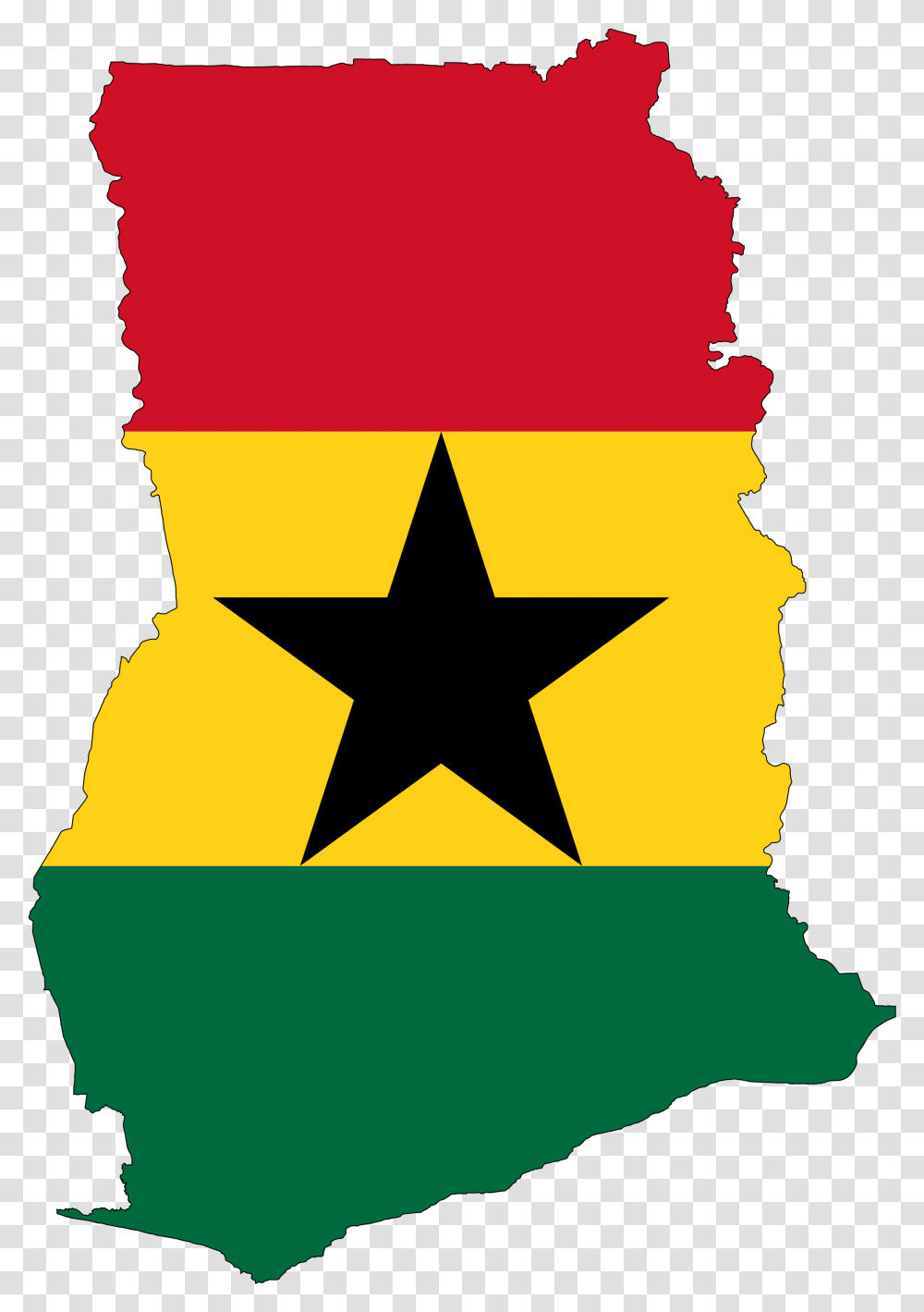 Ghana Flag Map Large Map Ghana Flag Map, Star Symbol, Poster, Advertisement Transparent Png