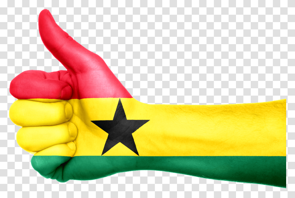 Ghana Hand Flag Country Ghanaian Africa Thumbs Flag Of Ghana Gif, Star Symbol, Person, Human Transparent Png