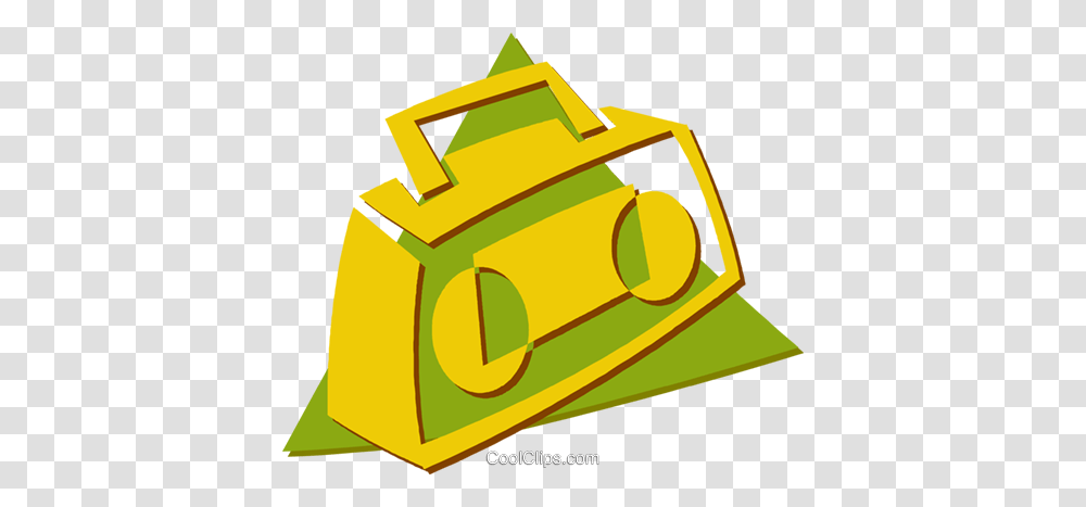 Ghetto Blaster Royalty Free Vector Clip Art Illustration, Bulldozer, Tractor, Vehicle, Transportation Transparent Png