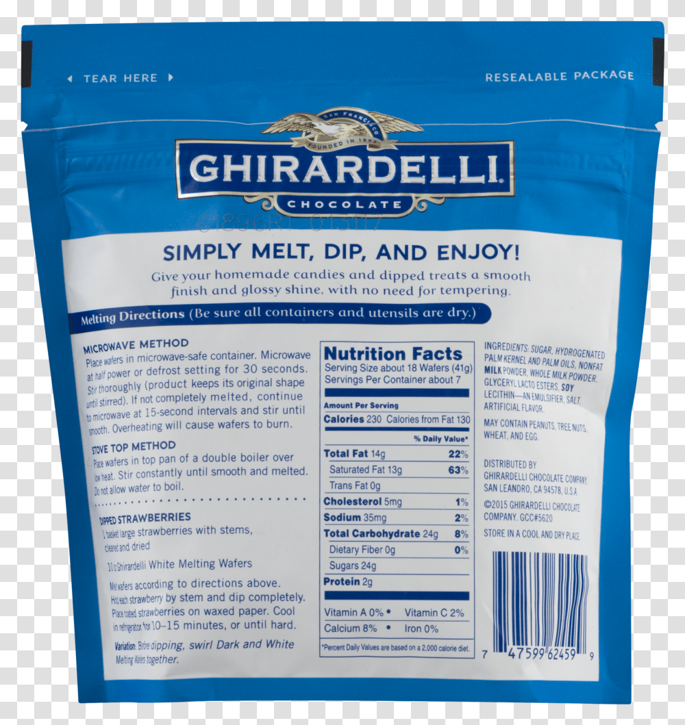 Ghirardelli Melting Wafers Nutrition Facts, Food, Powder, Flour, First Aid Transparent Png