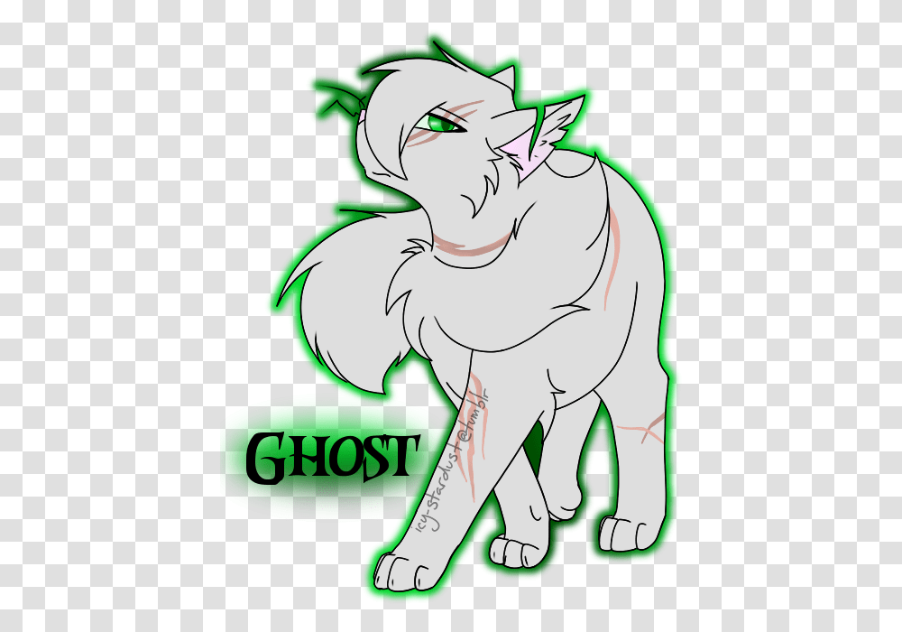 Ghost A Scar Covered Long Furred Silver Tom With Piercing Cartoon, Plant, Drawing, Outdoors Transparent Png