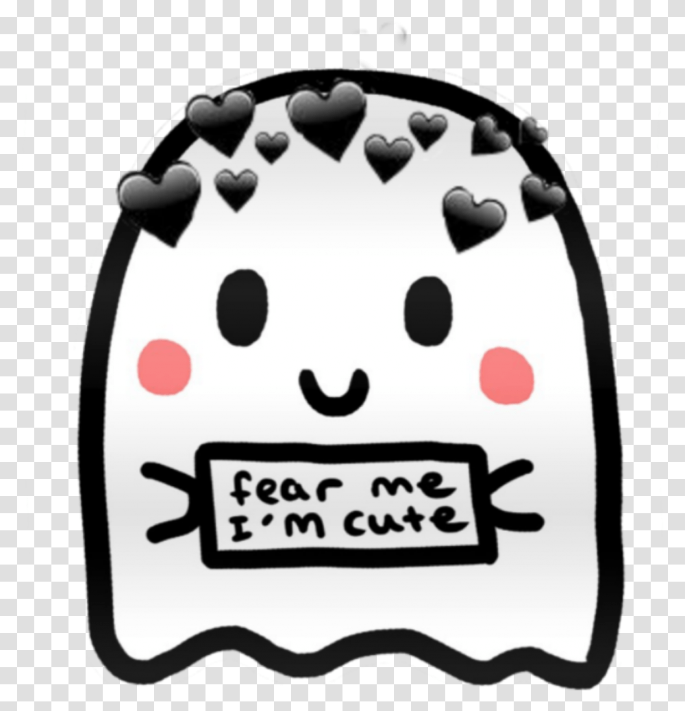 Ghost Emoji Hearts October Halloween Cute Cute Easy Doodle Art, Label, Text, Birthday Cake, Food Transparent Png